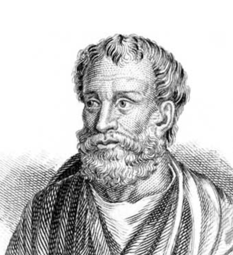 Dessin de Théophraste, philosophe, qui fut le premier à mentionner le liège