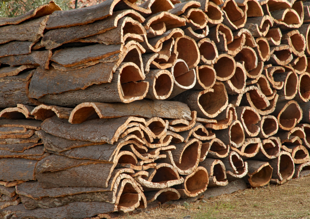  Stacked cork planks